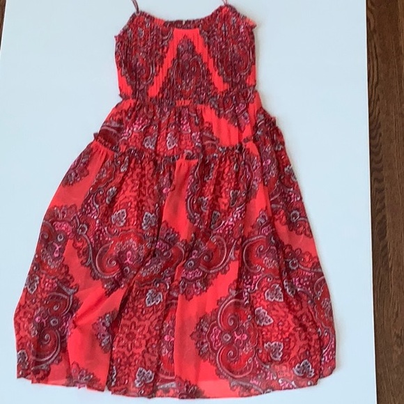 NWOT Banana Republic Red Paisley Print Midi Summer Dress - Size 4 - Picture 3 of 9